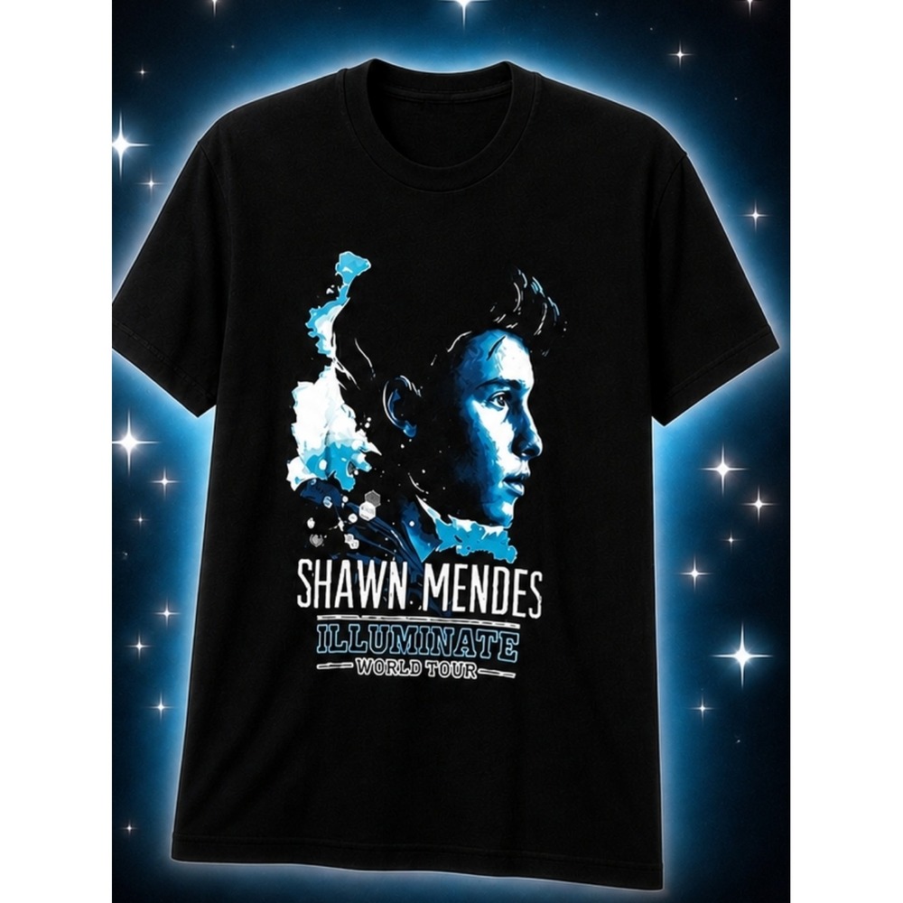 Shawn Mendes Illuminate World Tour Graphic T-Shirt Concert Merch Mens Small